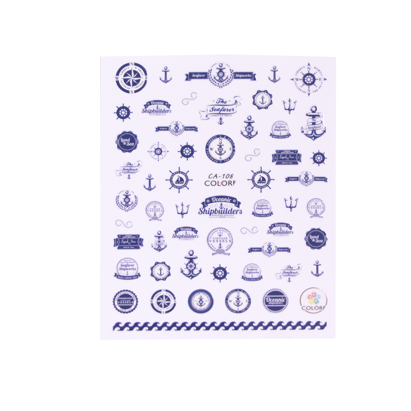 3-D Nail Sticker model Boat &amp; Anchor CA-108