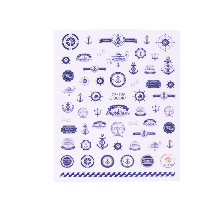 3-D Nail Sticker model Boat &amp; Anchor CA-108
