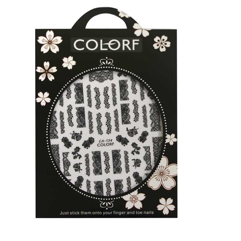 3D Nail Sticker Black Lace CA-134