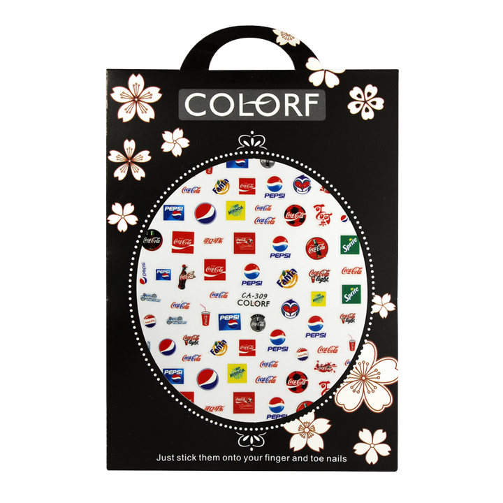 3D Nail Sticker Soda Coca Cola Pepsi Sprite CA-309