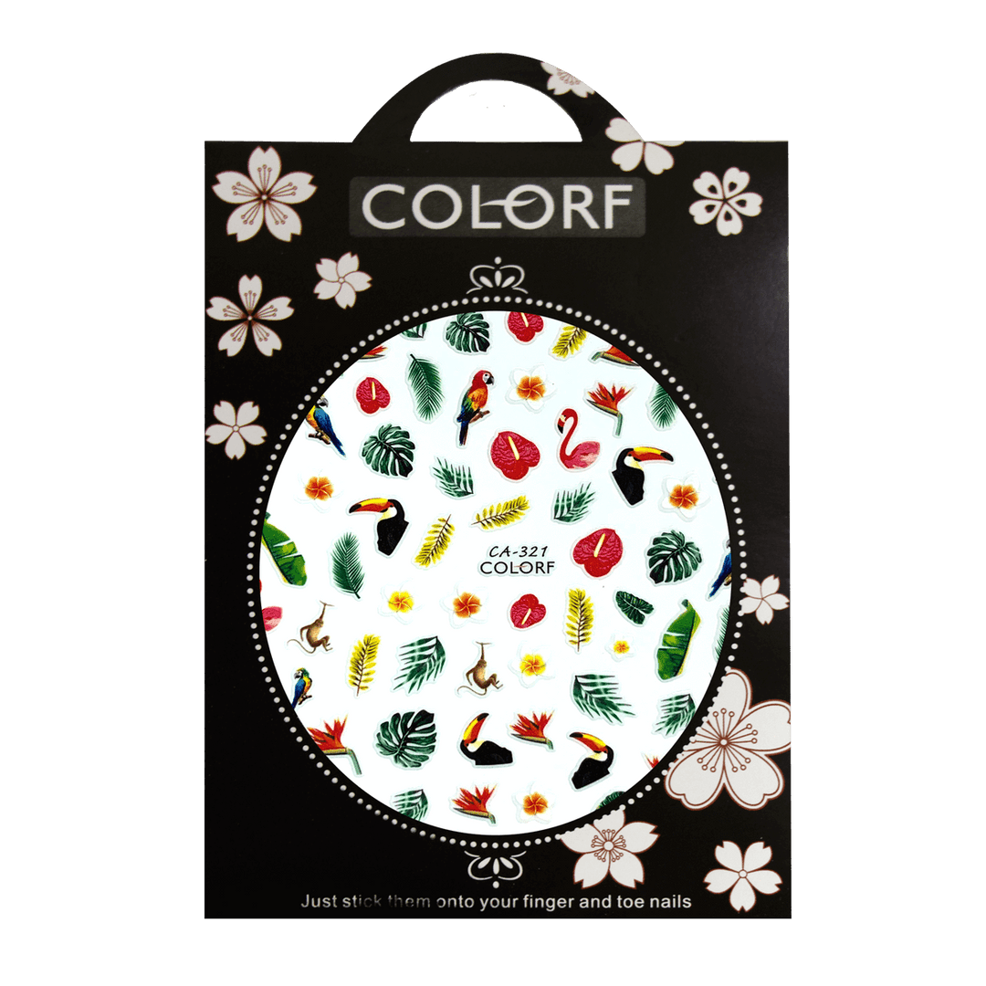 3D Nail Sticker Toucan Parrot Leaf CA-321