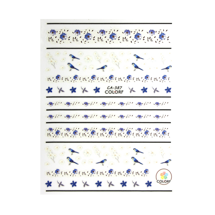 3D Nail Sticker Birds and Flowers CA-387