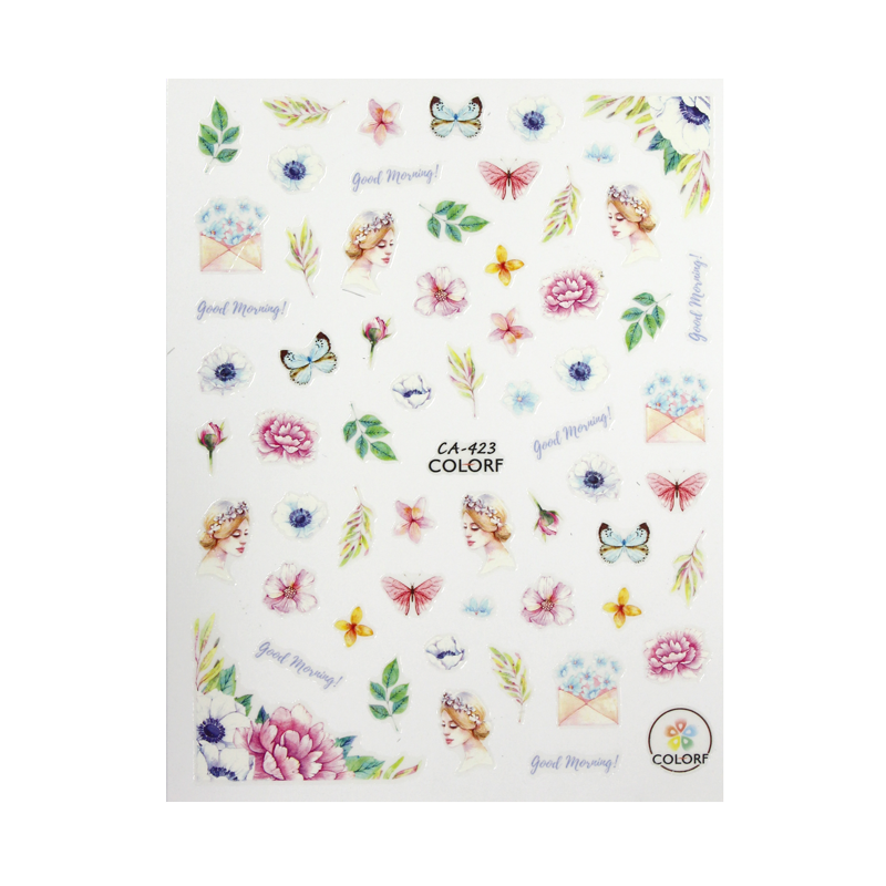 Décalques ongles Papillons et Fleurs CA-423