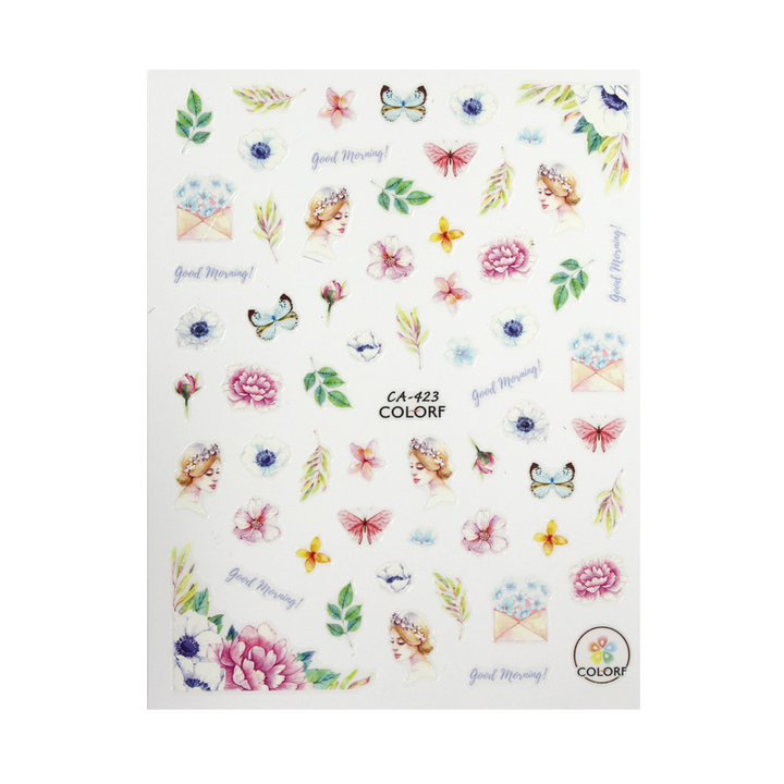 3D Nail Sticker Butterfly and Flower CA-423