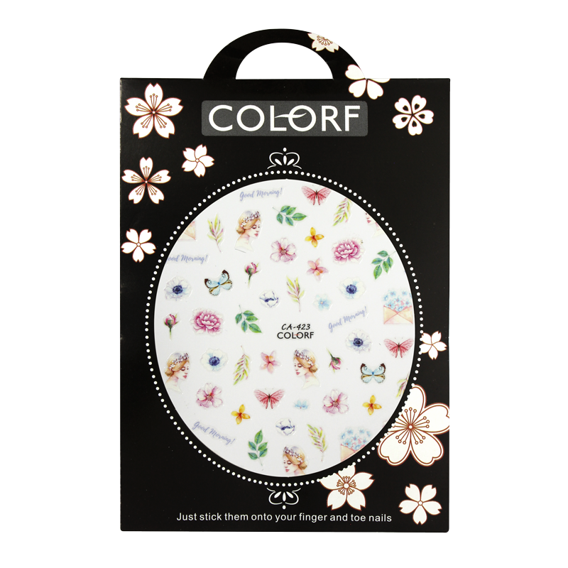 sticker ongles Papillons et Fleurs CA-423