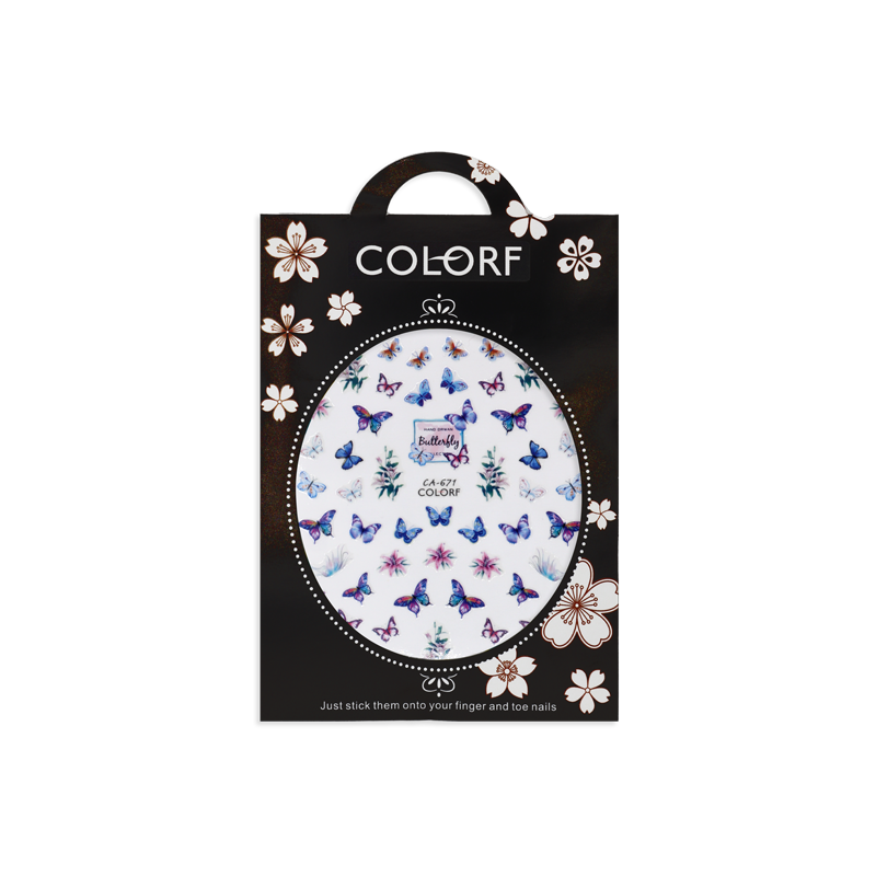 Décalques ongles Papillons Bleus CA-671