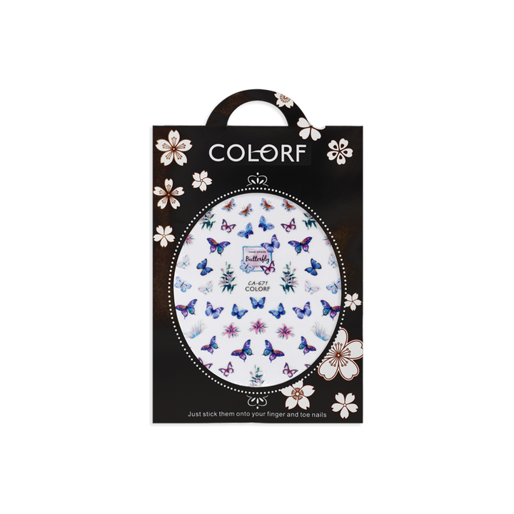 3D Nail Sticker Blue Buterflies CA-671