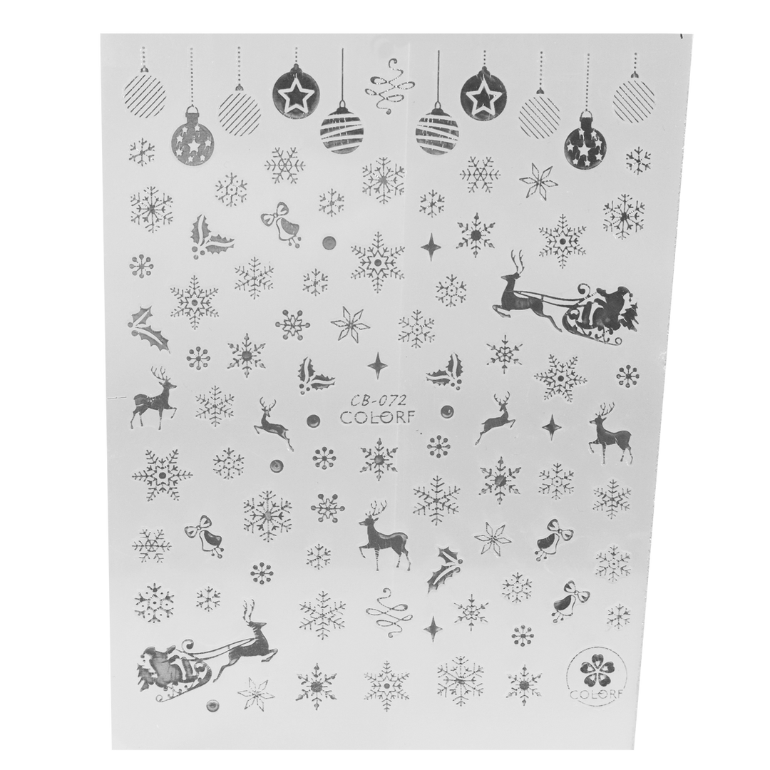 3D Nail Sticker Christmas Silver CB-072