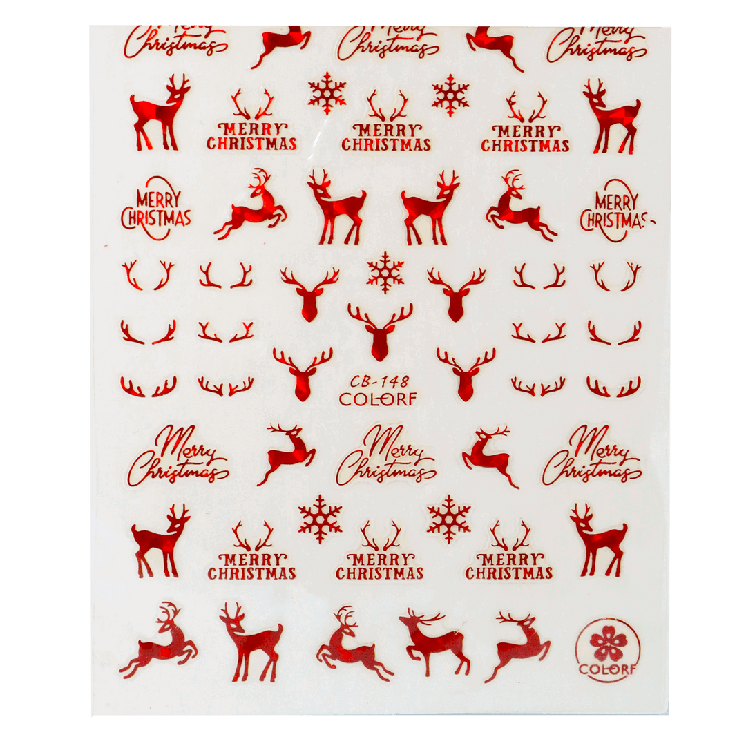 3D Nail Sticker Christmas Red CB-148