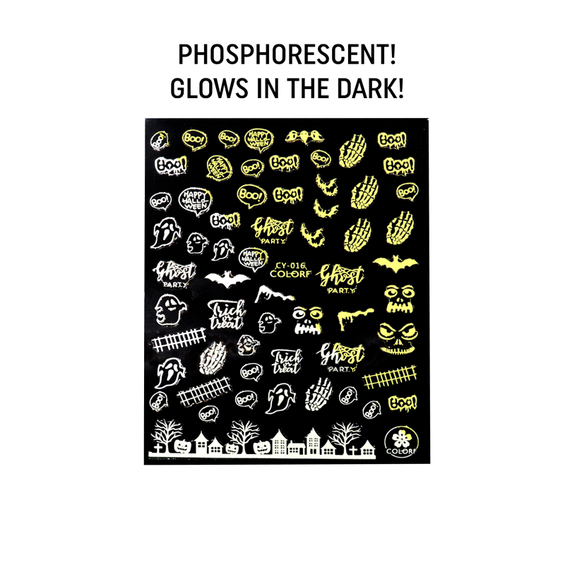 3D Nail Sticker Halloween Glow in the Dark CY-016