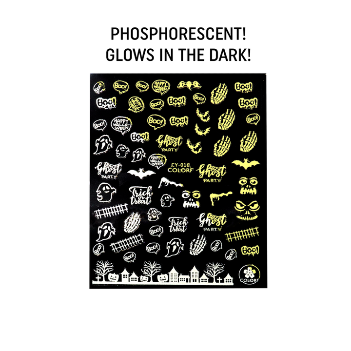 3D Nail Sticker Halloween Glow in the Dark CY-016