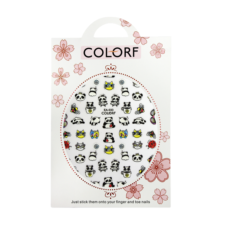 3D Nail Sticker Panda and Cat EA-033