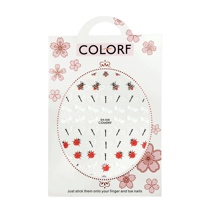 Décalques 3-D modèle Libellule/Coccinelle/Abeille EA-036