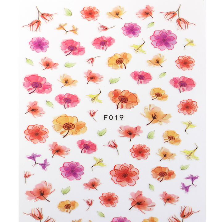 Décalques 3-D modèle Fleur F019