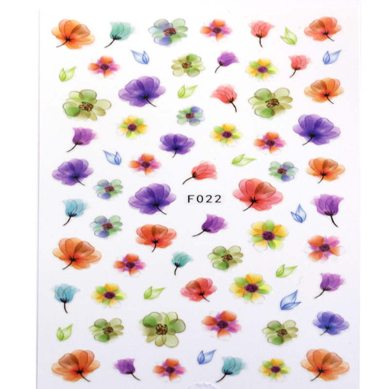 3D Nail Sticker model Flower F022