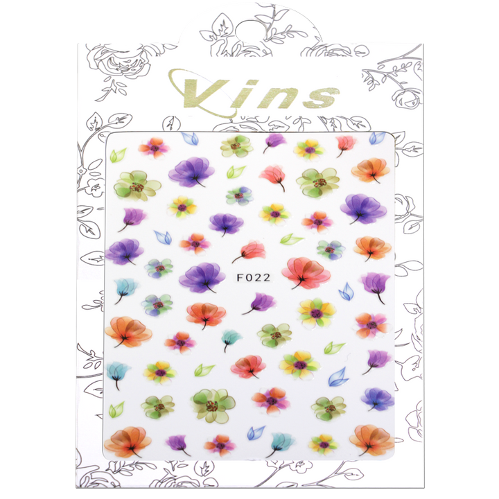 3D Nail Sticker model Flower F022