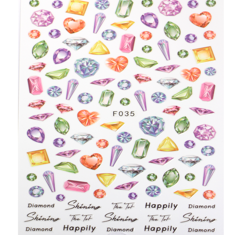 3D Nail Sticker Precious Stone F035