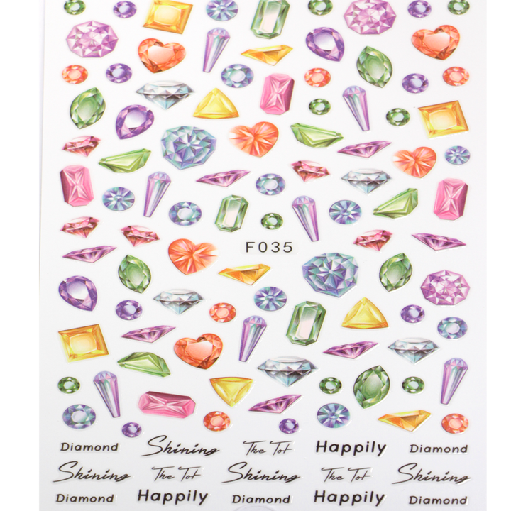 3D Nail Sticker Precious Stone F035