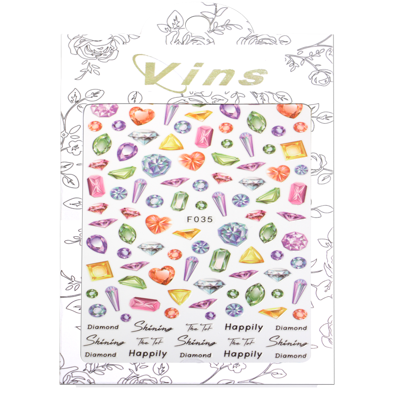 3D Nail Sticker Precious Stone F035