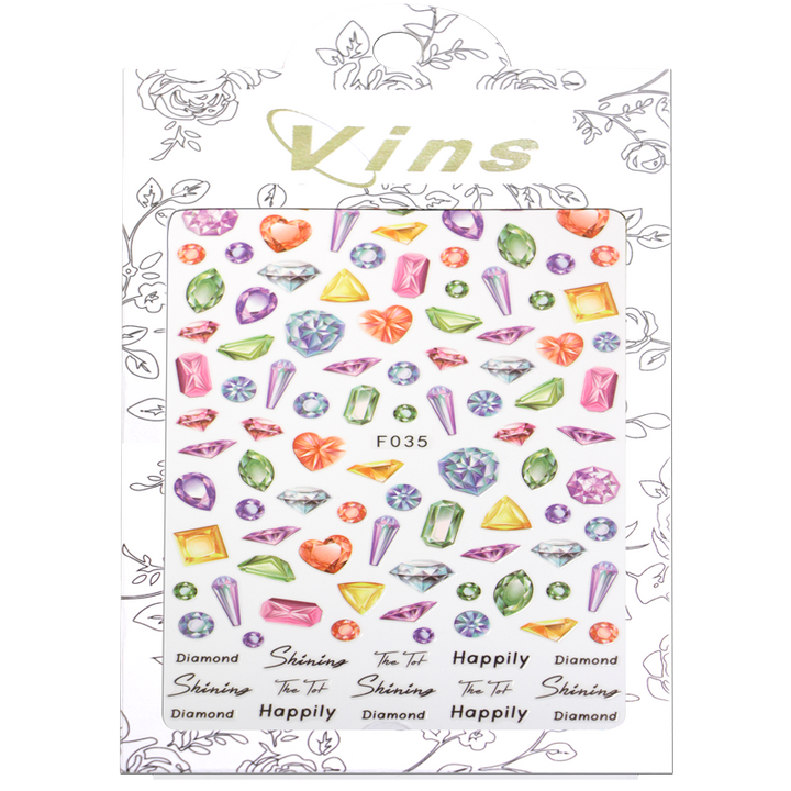 3D Nail Sticker Precious Stone F035