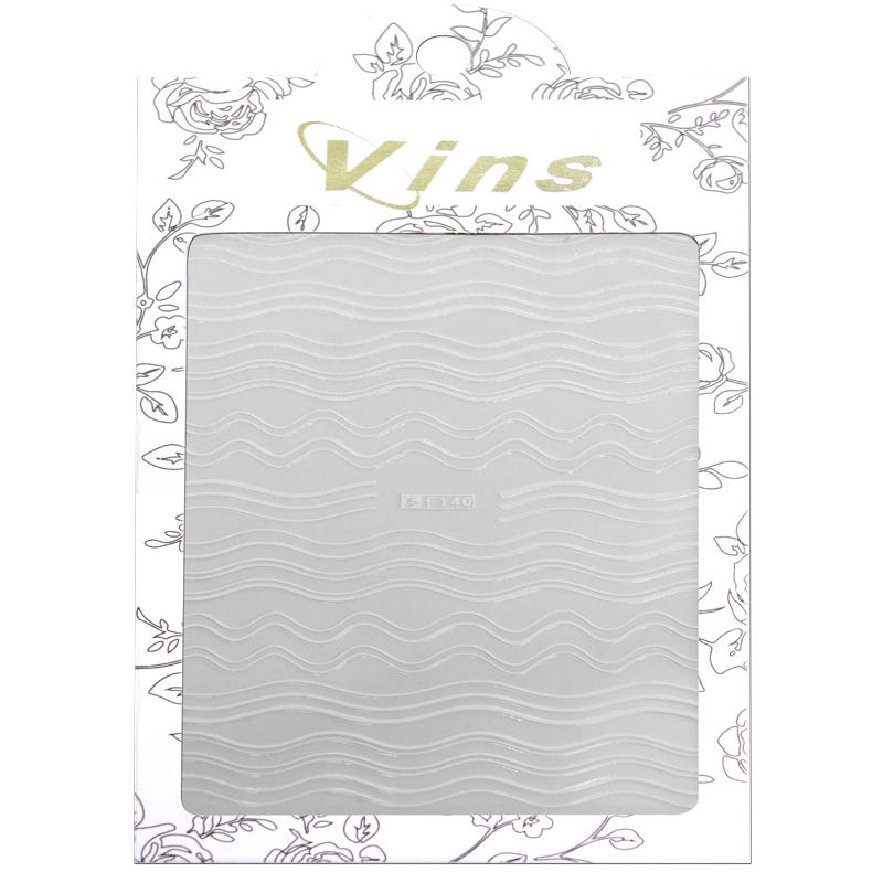 3D Nail Sticker Line &amp; Wave Pattern F140 White
