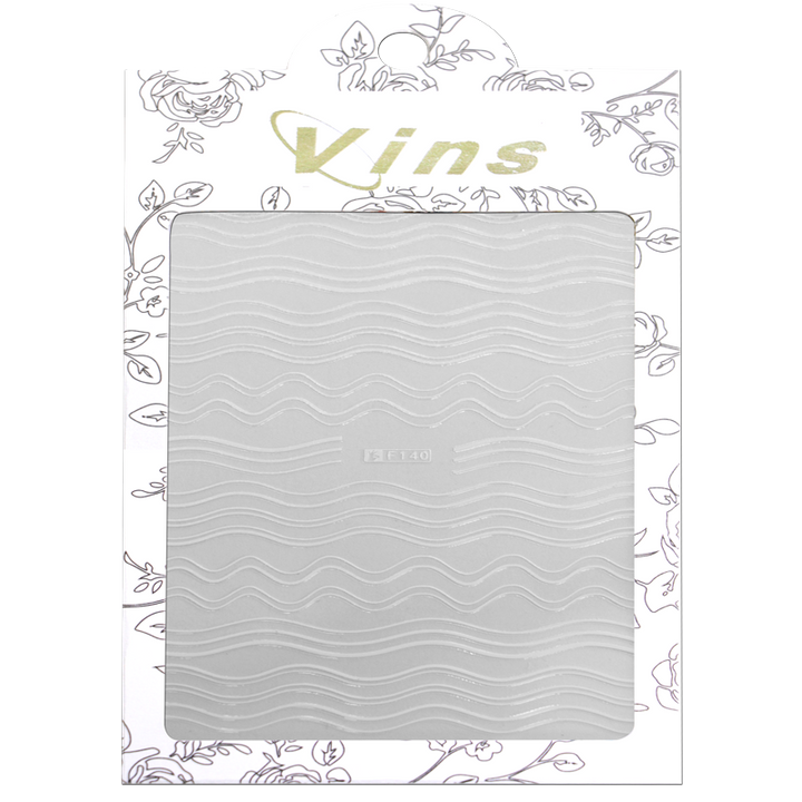 3D Nail Sticker Line &amp; Wave Pattern F140 White