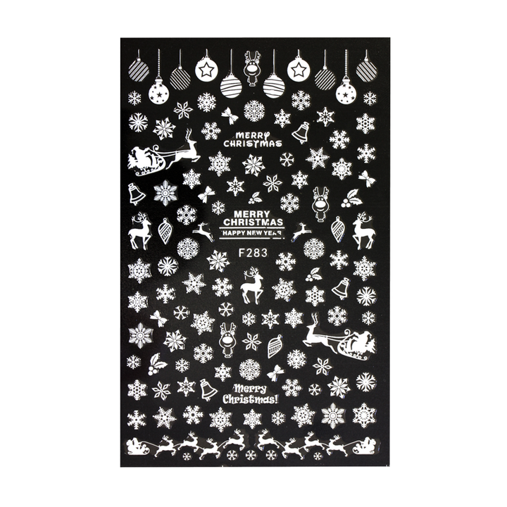 3D Nail Sticker Christmas Deers and Snowflakes F283