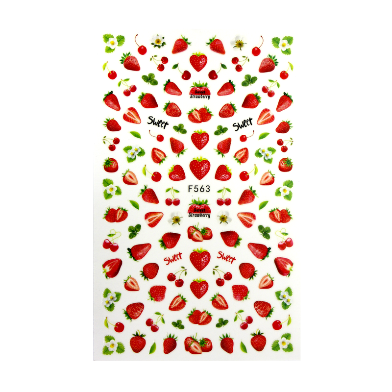 3D Nail Sticker Strawberries F563
