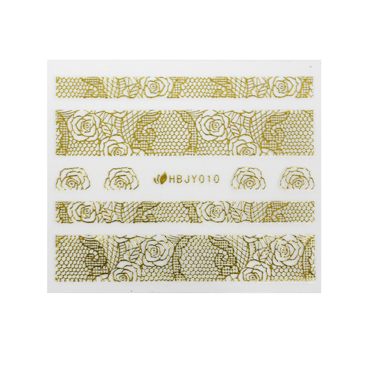 sticker ongle Dentelle Or HBJY010 résille