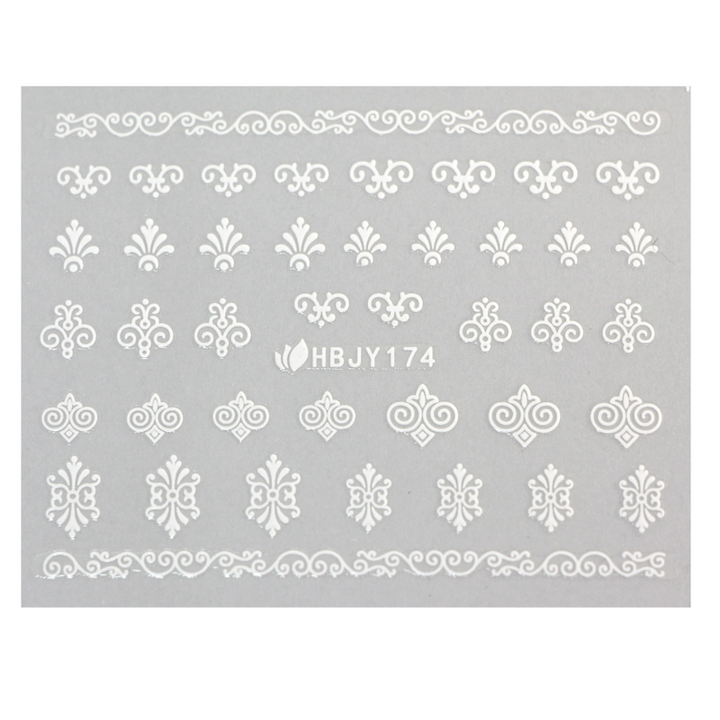 Décalques 3-D modèle motifs tribal blanc