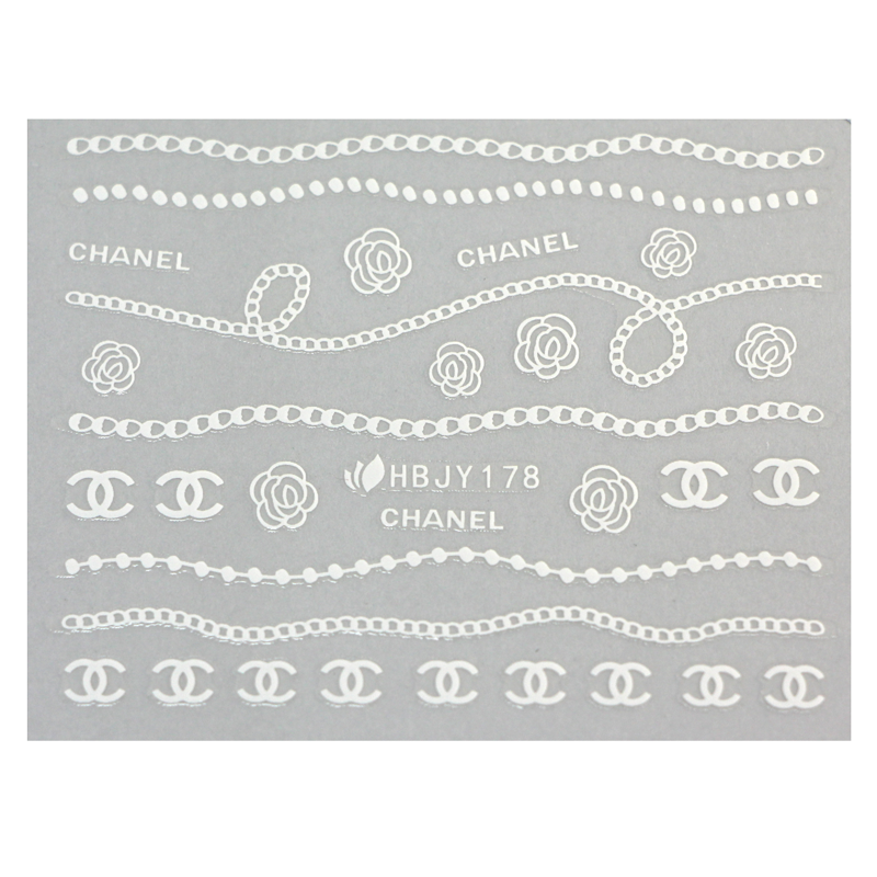 Décalques 3-D modèle Chanel blanc