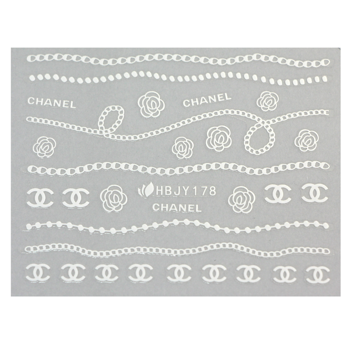 Décalques 3-D modèle Chanel blanc