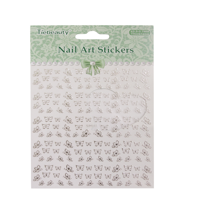3D Nail Sticker Metallic Butterfly SP010 Silver