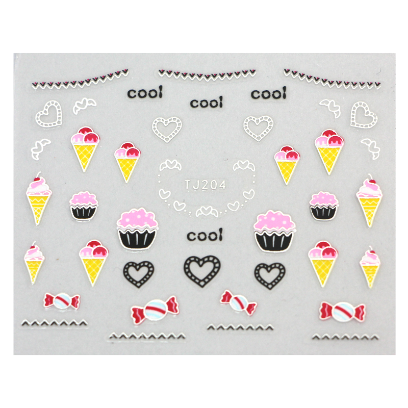 3D Nail Sticker Cupcakes TJ204