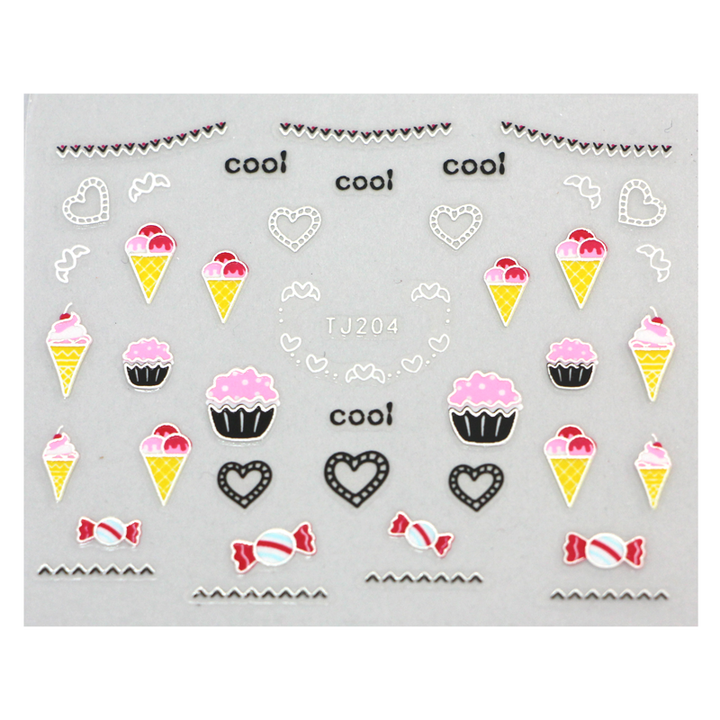 3D Nail Sticker Cupcakes TJ204