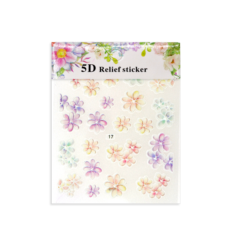 Décalques 5D Fleurs Multicolores 5D-17 sticker ongles