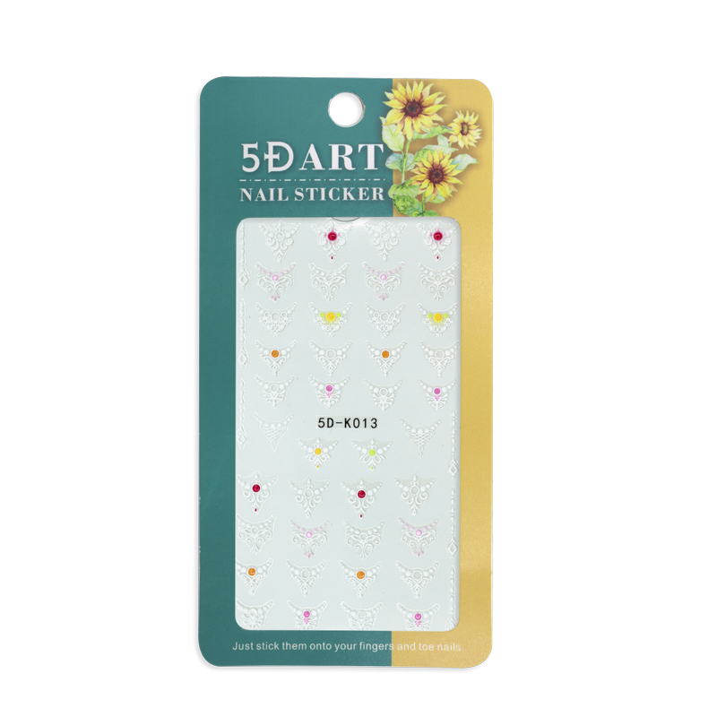 3D Nail Sticker model White Tribal 5D-K013