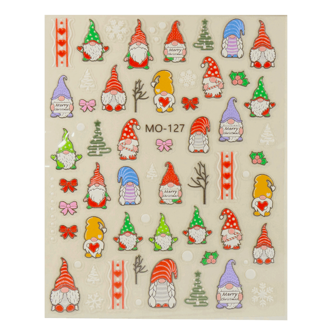 Décalques 5D Gnomes MO-127 sticker ongles noel