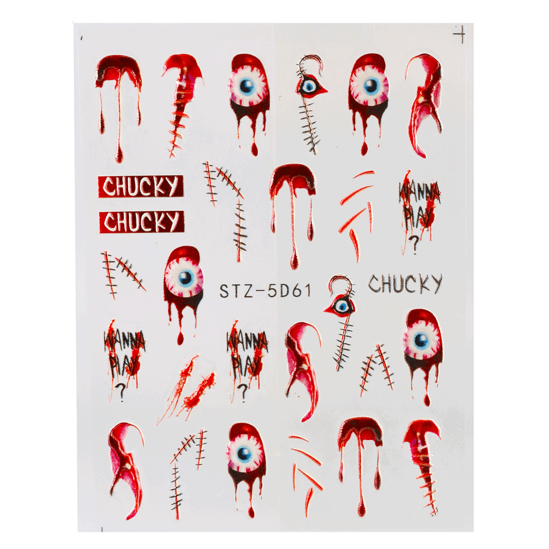 5D Nail Sticker Halloween Eyes STZ-5D61