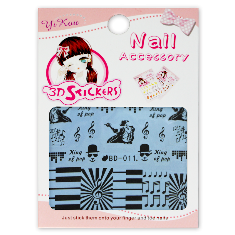 Water Decals - Black Piano and Music Pattern BD-011