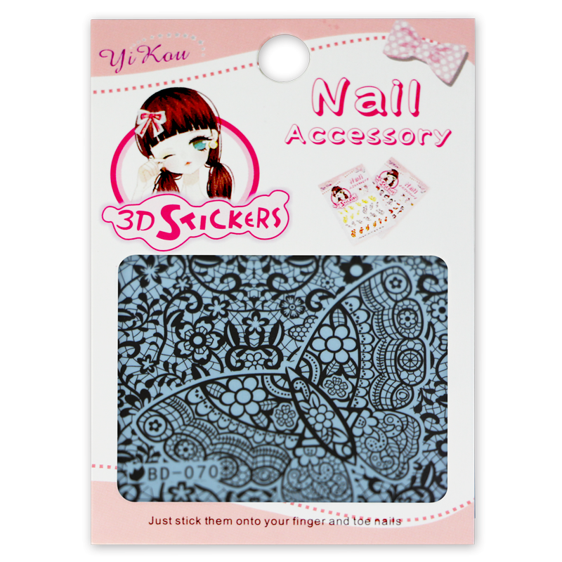 Décalques à l'Eau Dentelle Papillon Noir BD-070