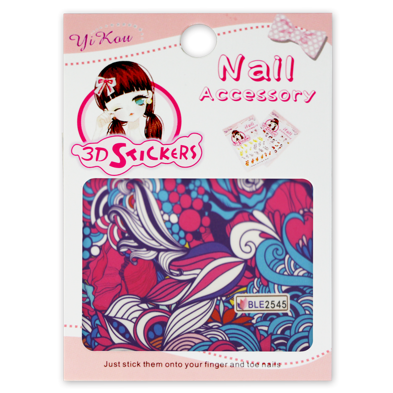 Décalques à l'Eau Timbre Floral Bleu/Rose BLE2545