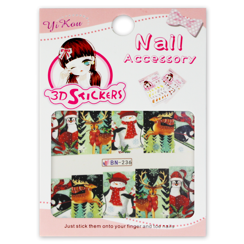 Water Decals Christmas Deer Penguin BN-236