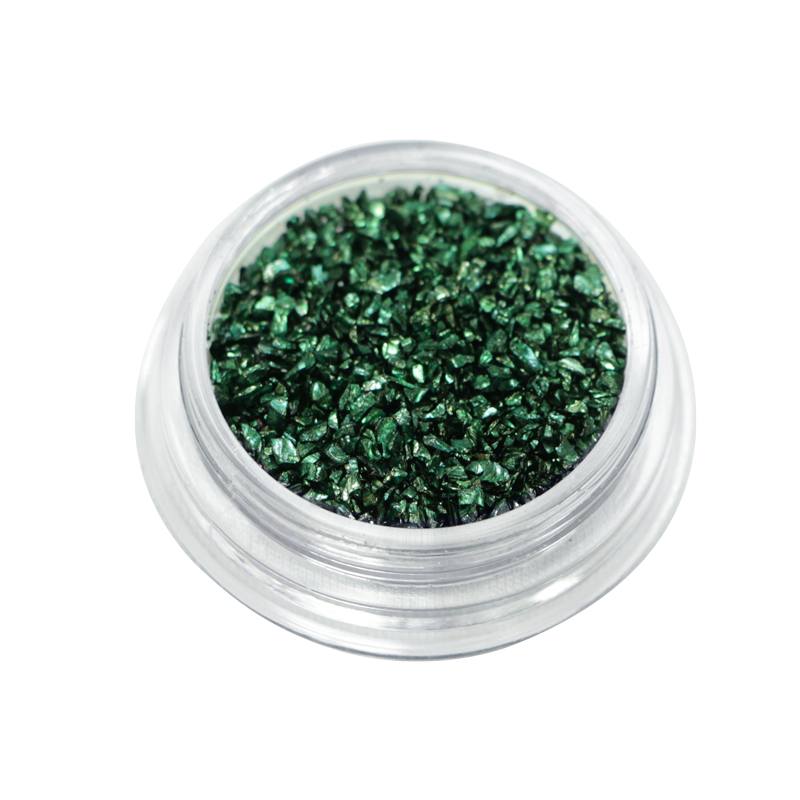 Nail Art Shell Decoration - Metallic Black/Green