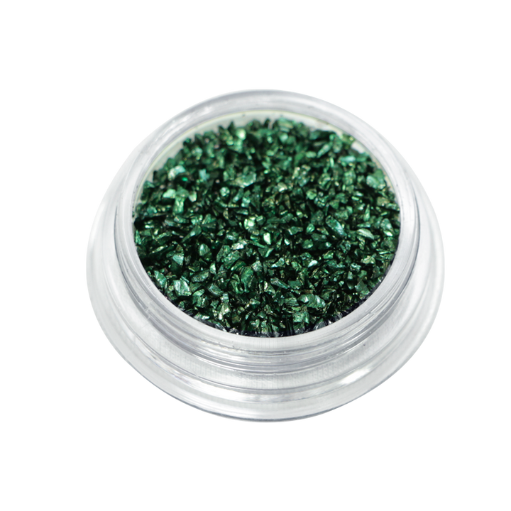Nail Art Shell Decoration - Metallic Black/Green