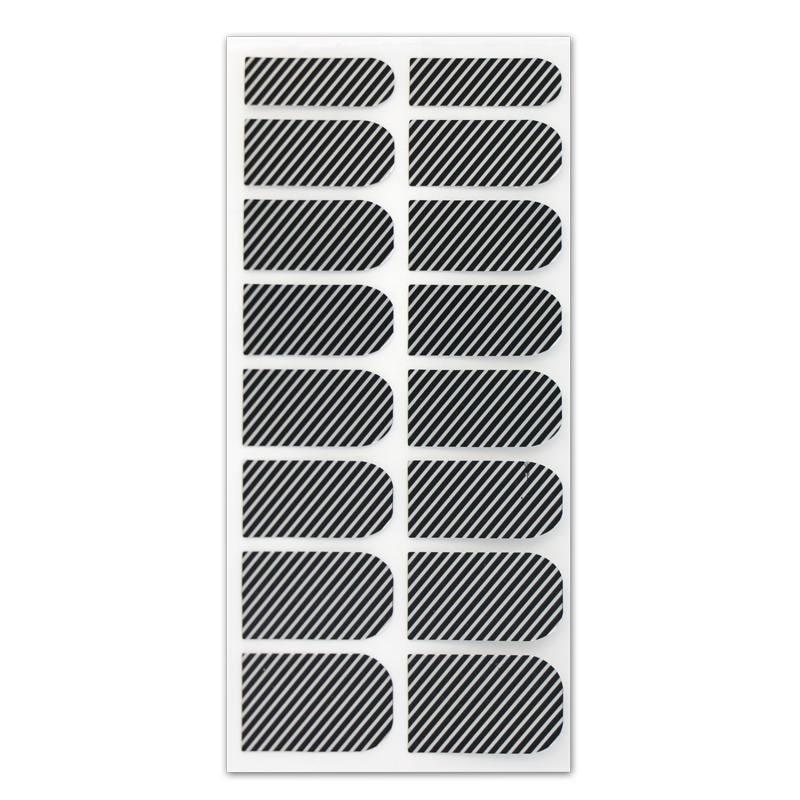 Décalque Métallisé Intégral Rayé Noir/Argent #009