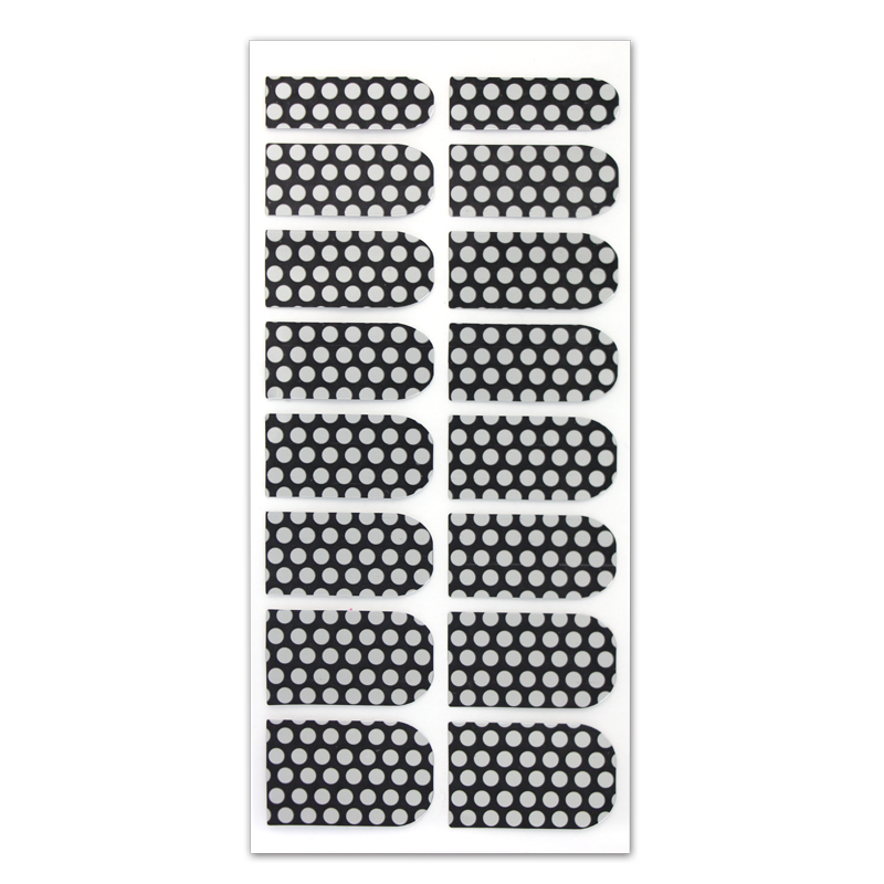 Décalque Métallisé Intégral Petits Pois Noir/Argent #013