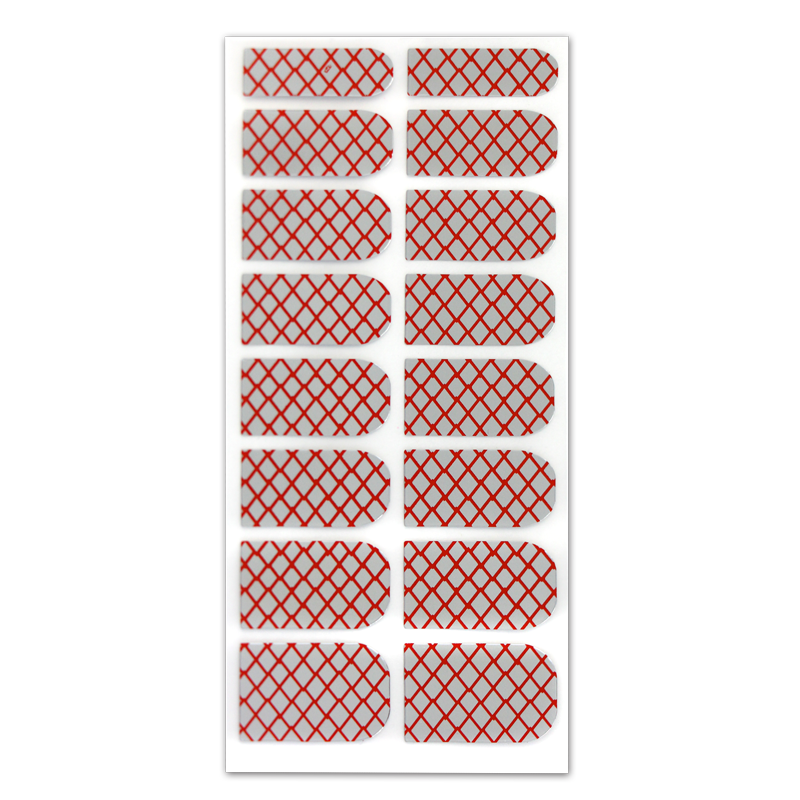 Décalque Métallisé Intégral Résille Rouge/Argent #067
