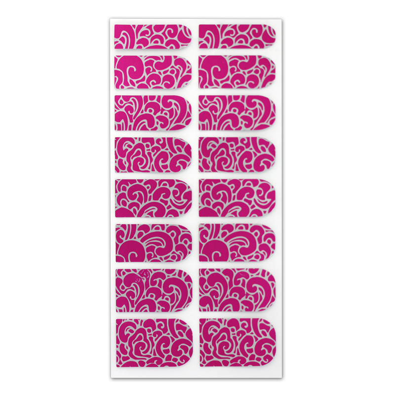 Décalque Métallisé Intégral Arabesques Rose/Argent #129