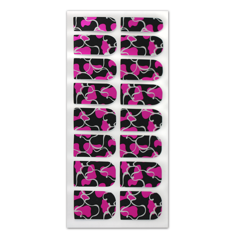 Décalque Métallisé Intégral Camo Noir/Rose/Argent #184